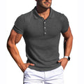 Men's Ribbed Knit Polo Shirt