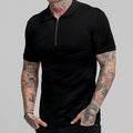 Men's Ribbed Zip-Collar Polo Shirt