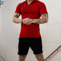 Men's Ribbed Zip-Collar Polo Shirt
