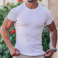 Ribbed Muscle-Fit Crew Neck Tee