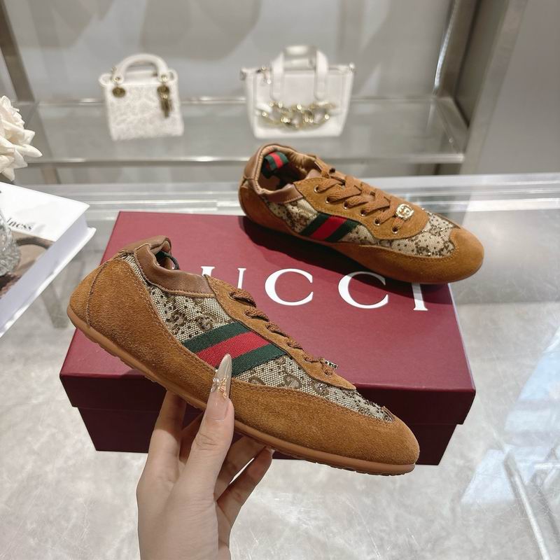 Gucci Premium Luxury Sneaker – Monogram Canvas & Suede Lace-Up