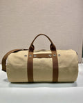 Prada Canvas Duffle Bag with Leather Trim